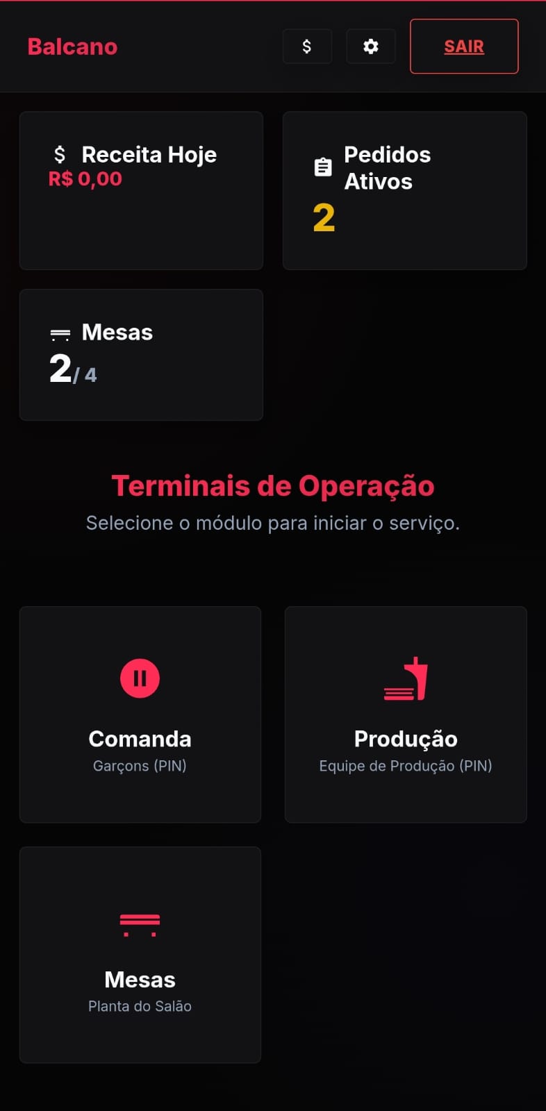 Preview do App Balcano